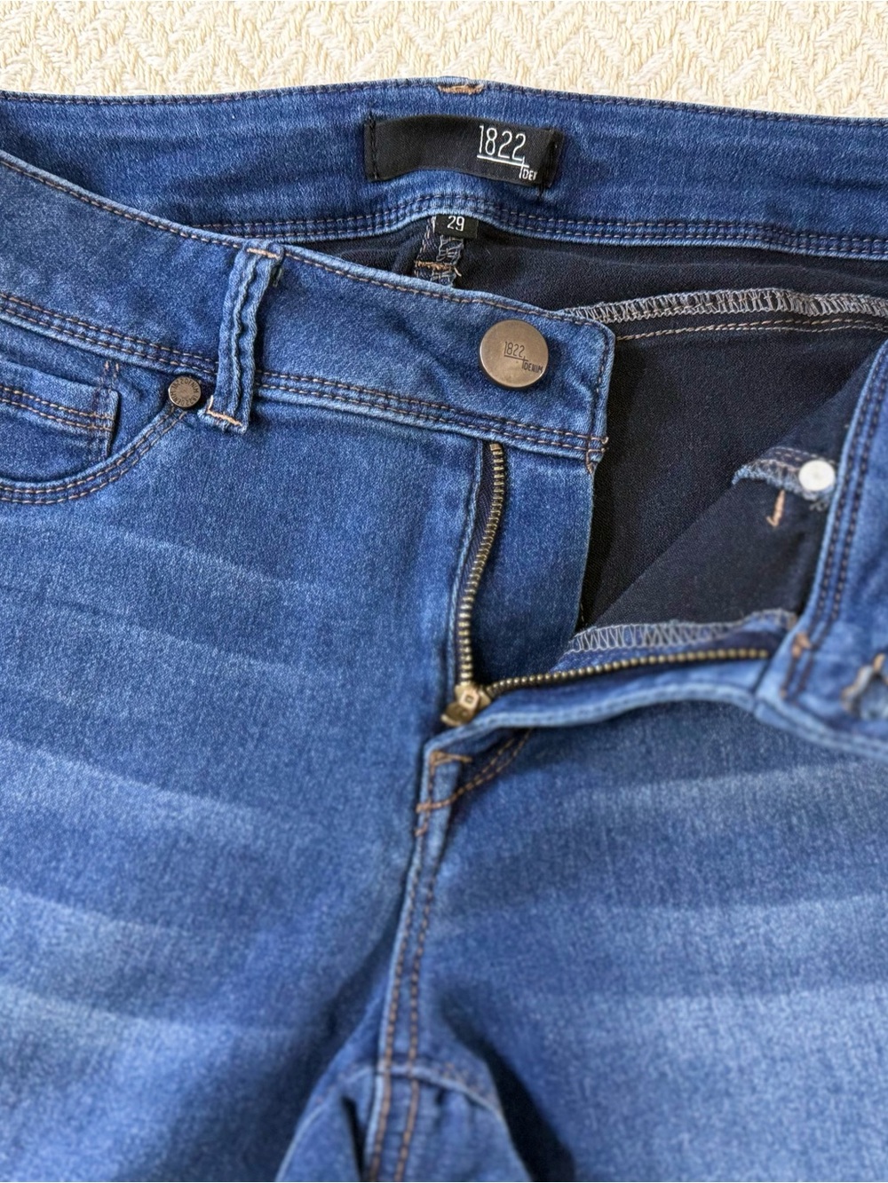 1822 Denim Mid Rise Butter Skinny Jeans Blue Womens Size 29 - Picture 4 of 13